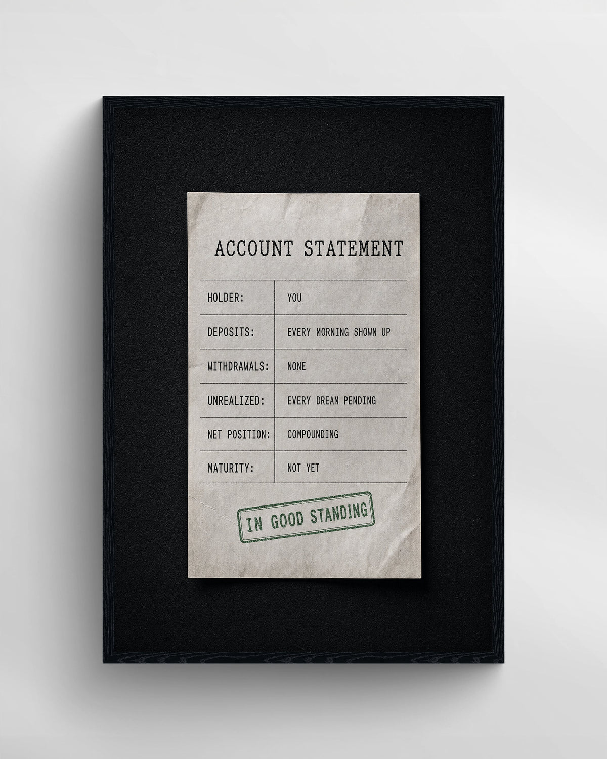 ACCOUNT STATEMENT